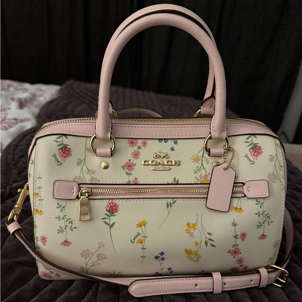 Coach Cream and Pink Floral Satchel Set - Picture 2 of 7
